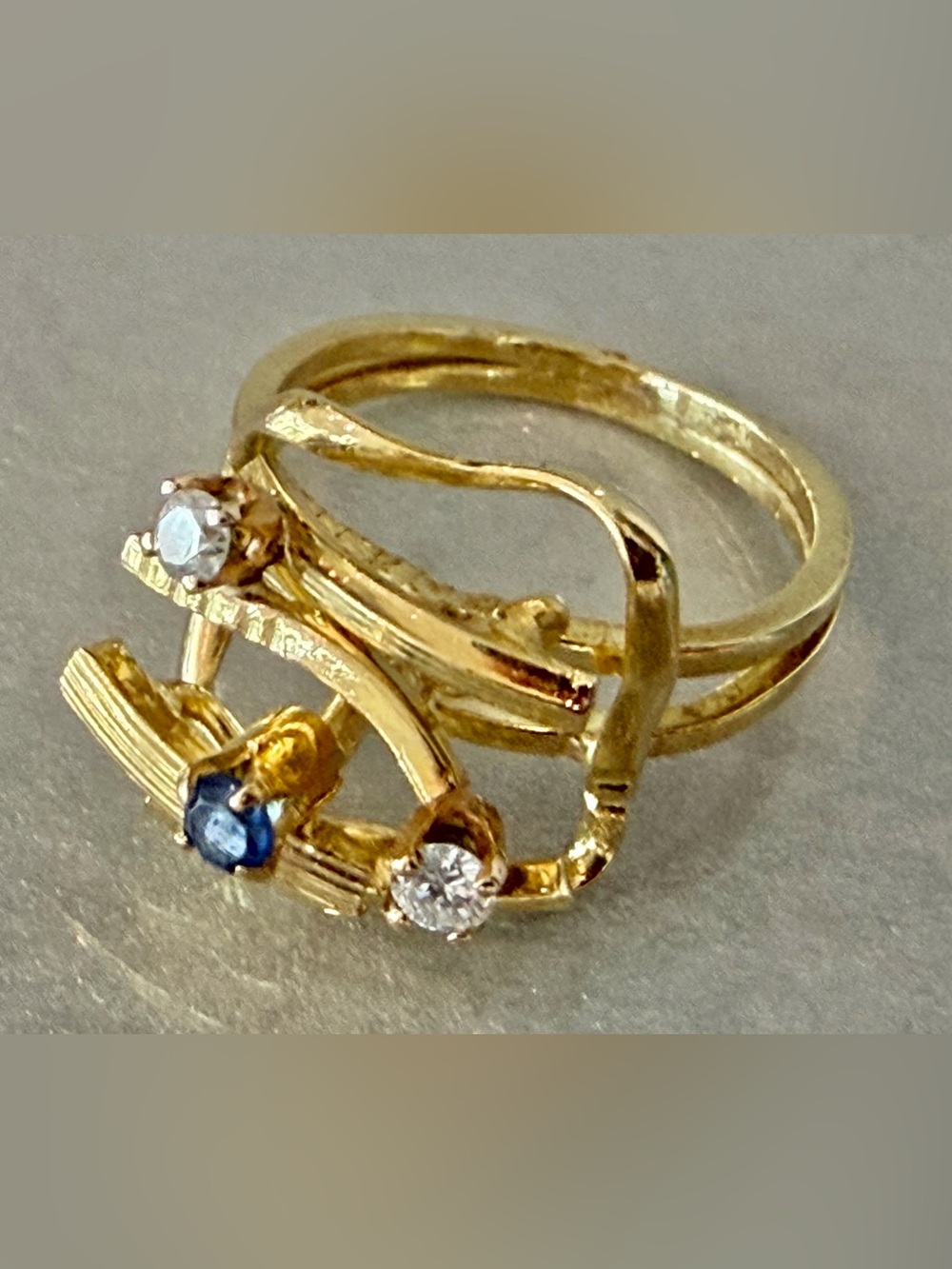 Gorgeous, Unique Vintage 18K Italian Abstract “Squiggle” Ring, Florence, Italy